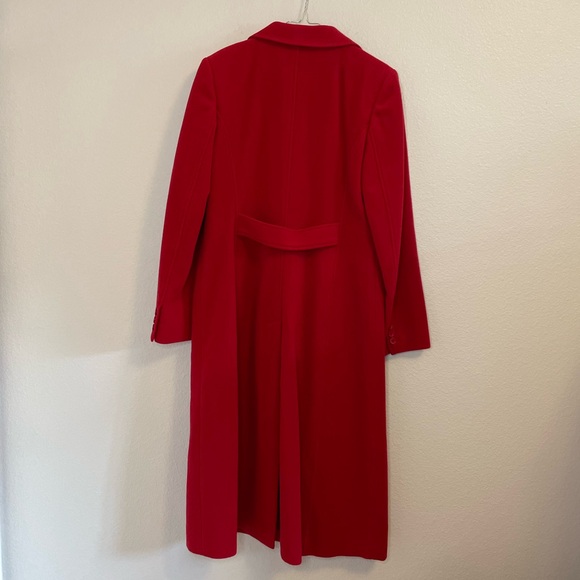 Loft Virgin Wool Blend Trench long Coat Red Size 8 - Picture 2 of 7